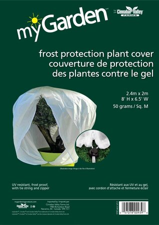 Frost Protection Plant Cover white with Zipper 8'x6.5'