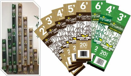 myGarden - Bamboo Stakes - Natural 2' Pack (06/8mm) 25 pcs/pkg